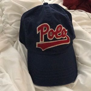 Navy and Red Polo Hat